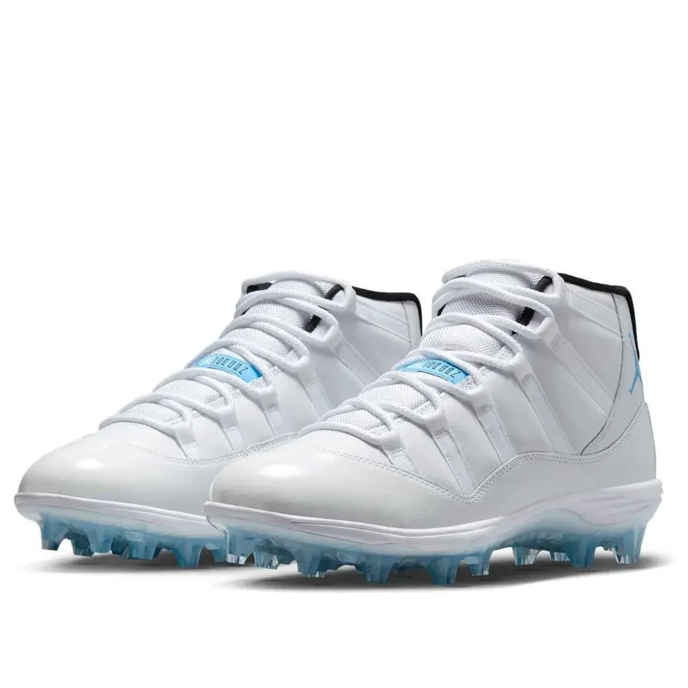 AIR JORDAN MEN'S 9 JORDAN 11 MID TD WHITE BLUE BLACK FOOTBALL CLEATS HM7324-104